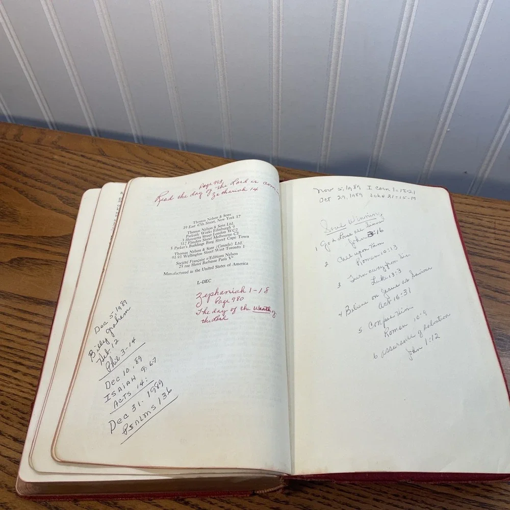 HOLY BIBLE - RSV Revised Standard Version, Vtg 1953 World Red Morocco Leather